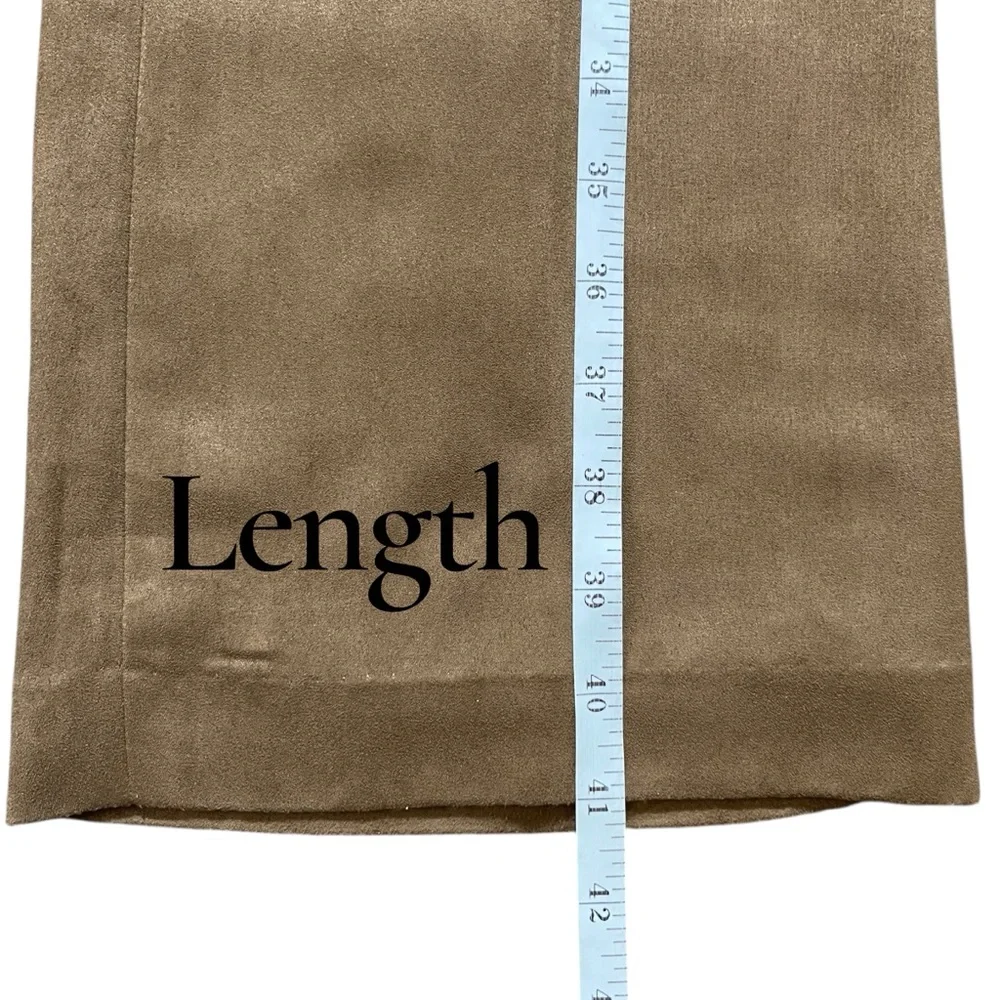Casual Corner Faux Suede Brown Straight Leg Pants Sz 6 Minimalist Workwear‎ Chic